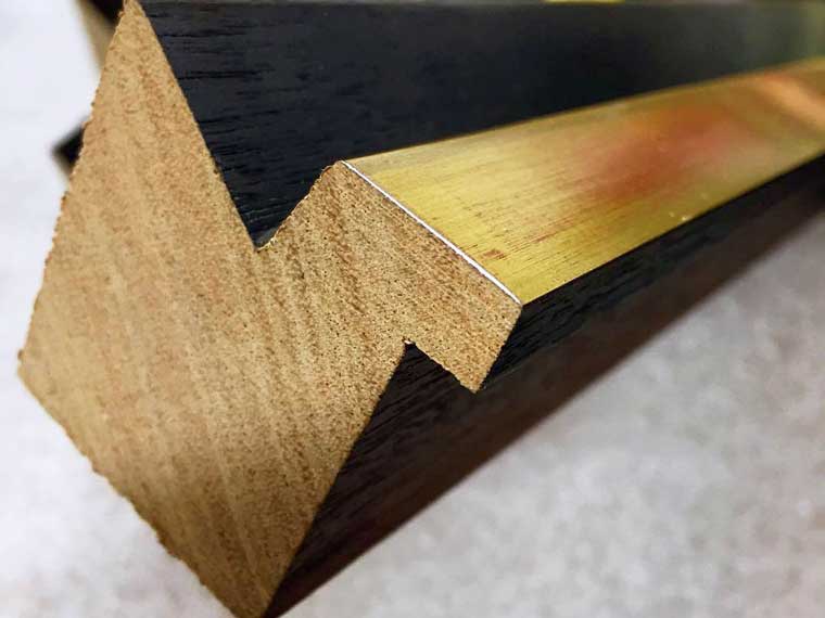 yellow gold leaf custom picture frame