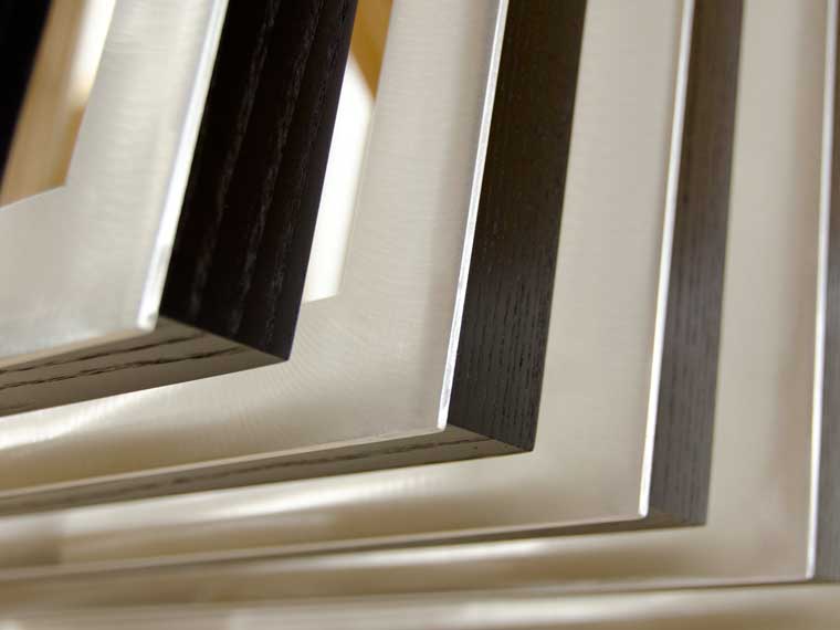 flat aluminum ebony hardwood frames