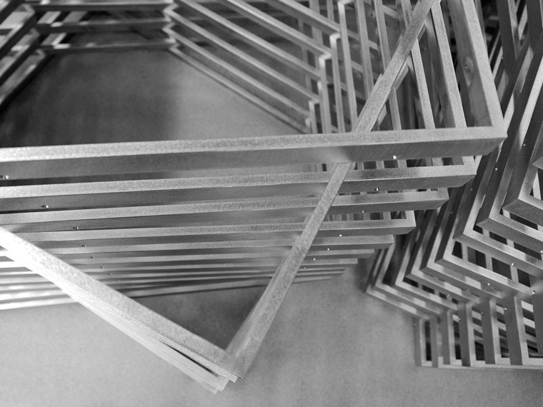welded aluminum picture frames stack